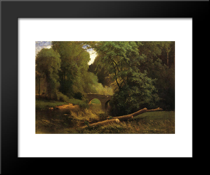 Cromwell'S Bridge 20x24 Black Modern Wood Framed Art Print Poster by Inness, George