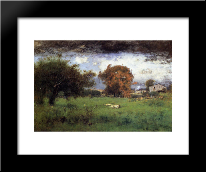 Early Autumn, Montclair 20x24 Black Modern Wood Framed Art Print Poster by Inness, George