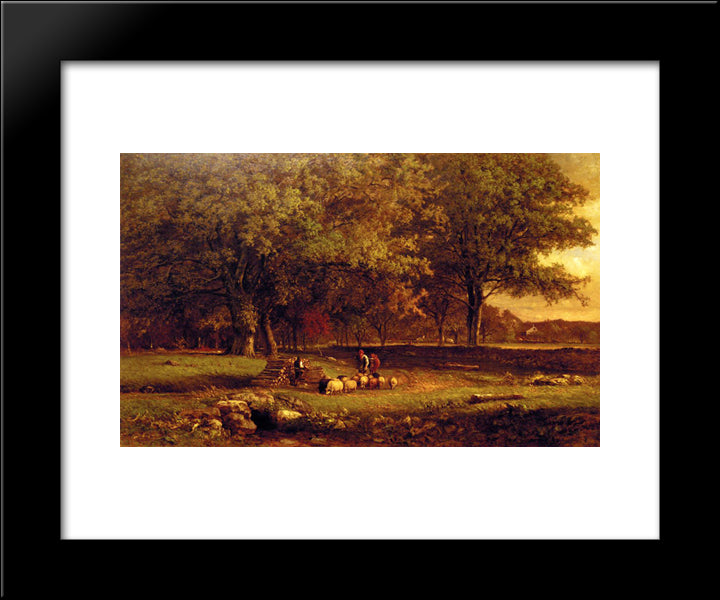 Evening 20x24 Black Modern Wood Framed Art Print Poster by Inness, George