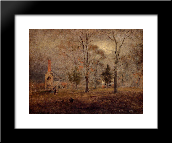 Gray Day, Goochland, Virgnia 20x24 Black Modern Wood Framed Art Print Poster by Inness, George