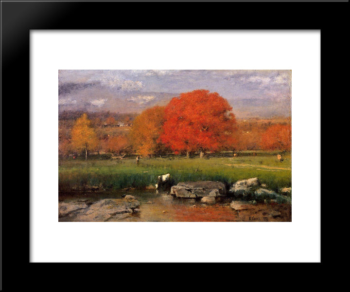 Morning, Catskill Valley 20x24 Black Modern Wood Framed Art Print Poster by Inness, George