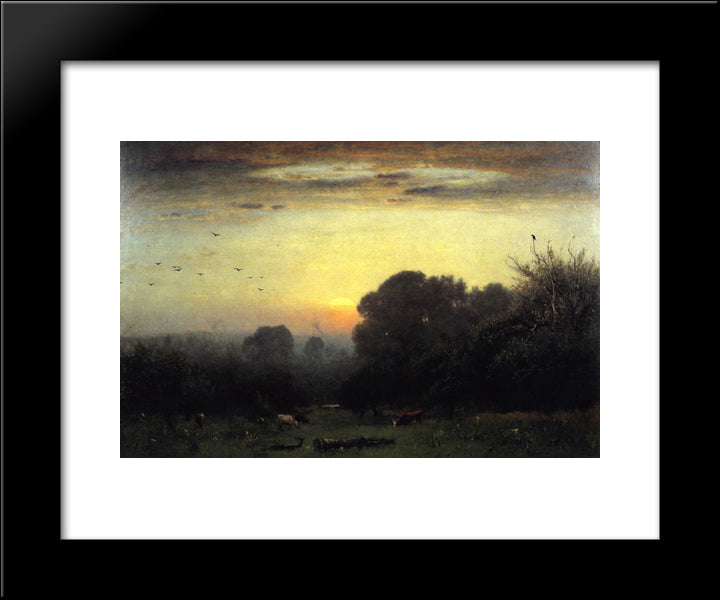 Morning 20x24 Black Modern Wood Framed Art Print Poster by Inness, George