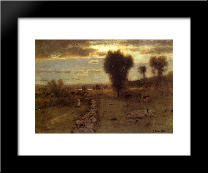 The Clouded Sun 20x24 Black Modern Wood Framed Art Print Poster by Inness, George