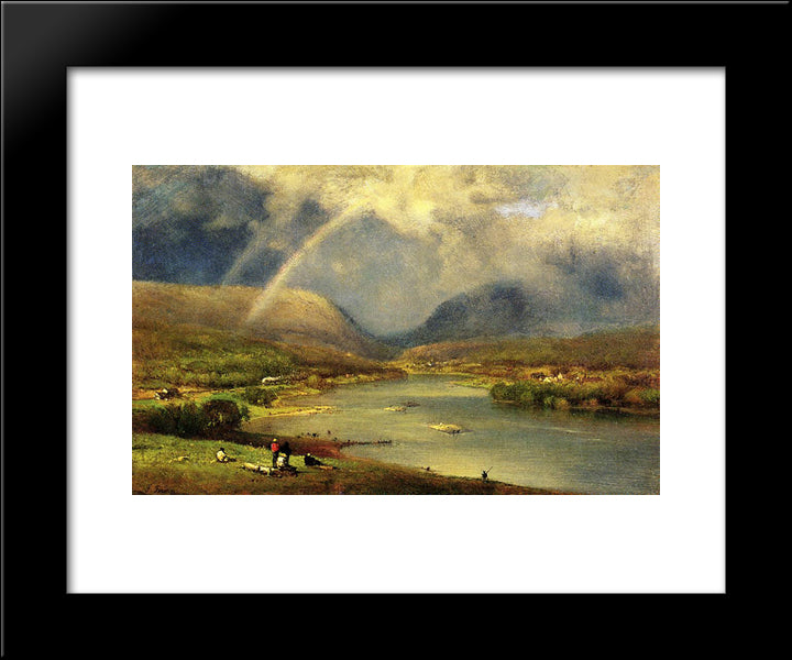 The Delaware Water Gap 20x24 Black Modern Wood Framed Art Print Poster by Inness, George