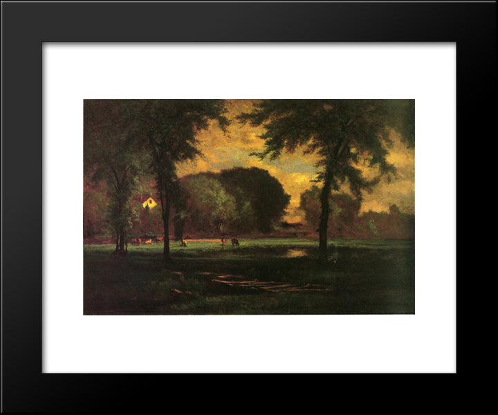 The Pasture 20x24 Black Modern Wood Framed Art Print Poster by Inness, George