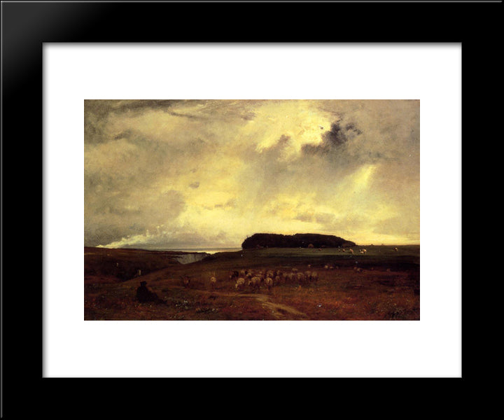 The Storm 20x24 Black Modern Wood Framed Art Print Poster by Inness, George
