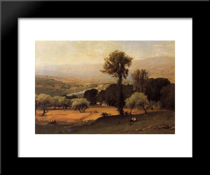 The Perugian Valley 20x24 Black Modern Wood Framed Art Print Poster by Inness, George