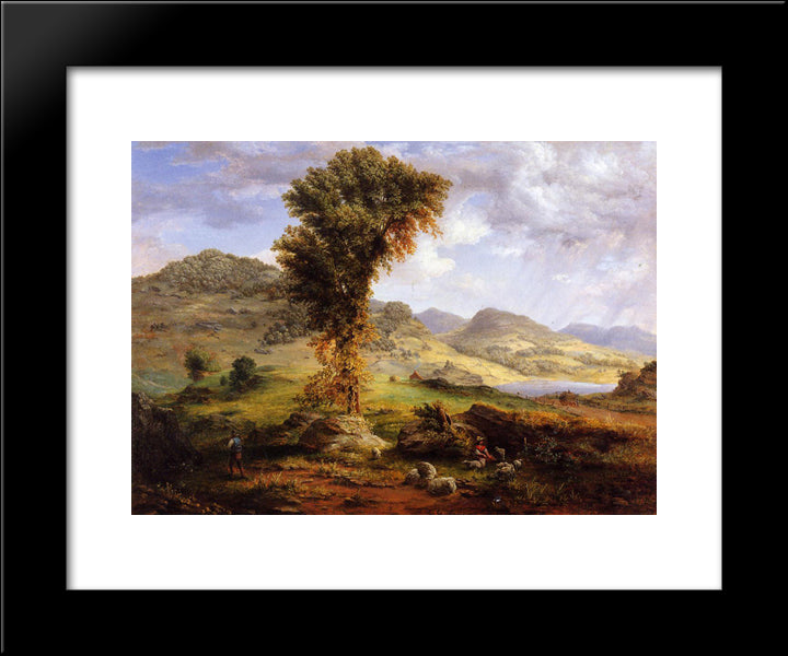 The Sun Shower 20x24 Black Modern Wood Framed Art Print Poster by Inness, George