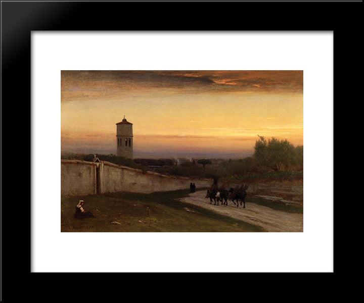 Twilight 20x24 Black Modern Wood Framed Art Print Poster by Inness, George