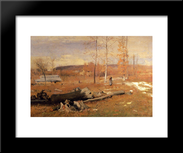 Winter Morning, Montclair 20x24 Black Modern Wood Framed Art Print Poster by Inness, George