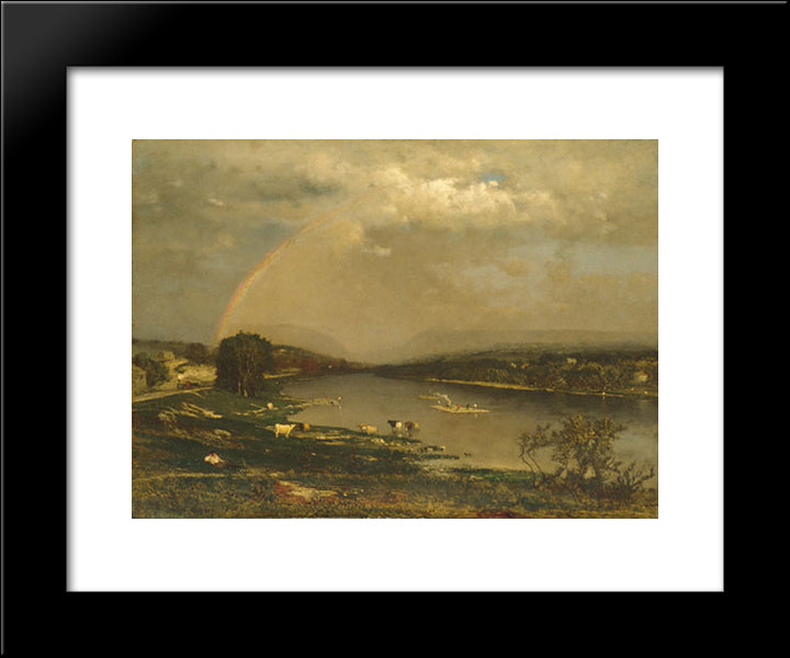 Delaware Water Gap 20x24 Black Modern Wood Framed Art Print Poster by Inness, George