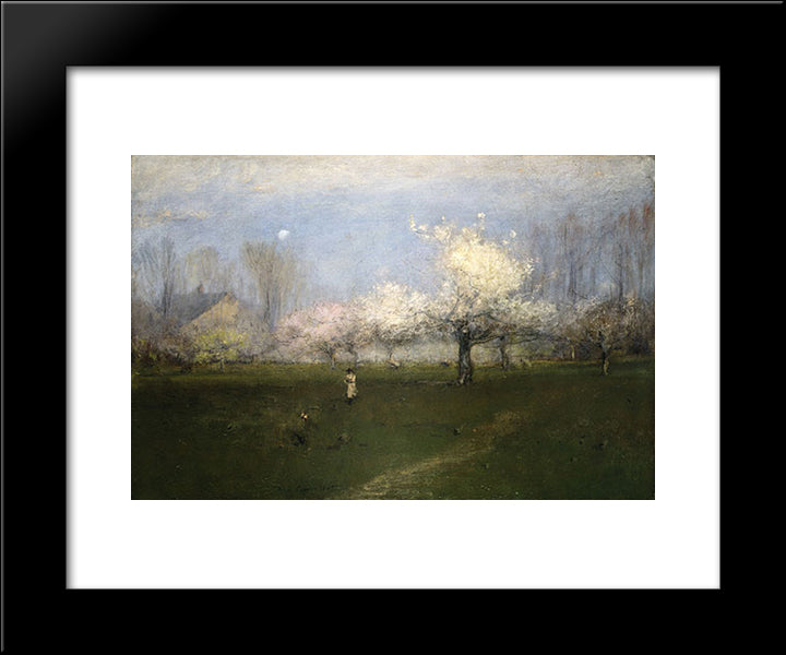 Spring Blossoms, Montclair, New Jersey 20x24 Black Modern Wood Framed Art Print Poster by Inness, George