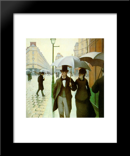 Paris Street 20x24 Black Modern Wood Framed Art Print Poster by Caillebotte, Gustave