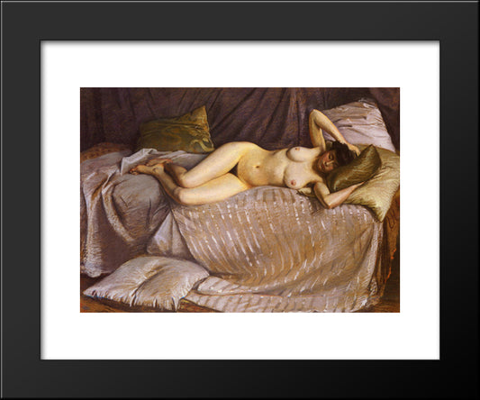 Naked Woman Lying On A Couch 20x24 Black Modern Wood Framed Art Print Poster by Caillebotte, Gustave