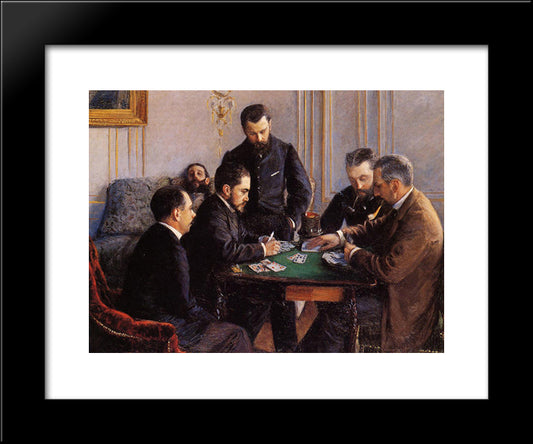 Game Of Bezique 20x24 Black Modern Wood Framed Art Print Poster by Caillebotte, Gustave