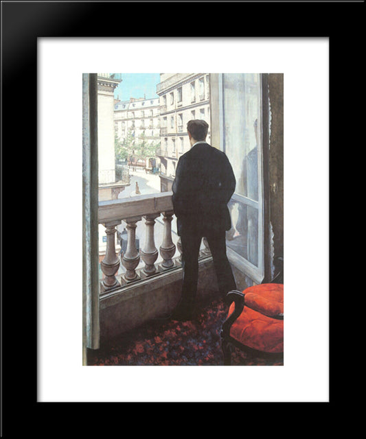 A Young Man At His Window 20x24 Black Modern Wood Framed Art Print Poster by Caillebotte, Gustave