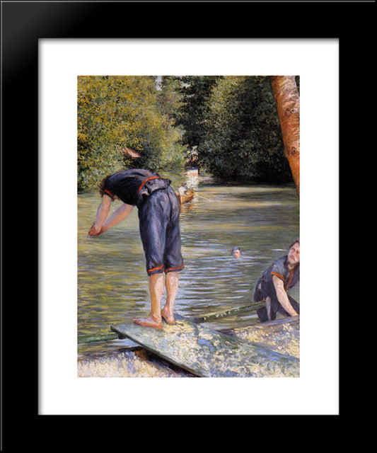 Bathers 20x24 Black Modern Wood Framed Art Print Poster by Caillebotte, Gustave