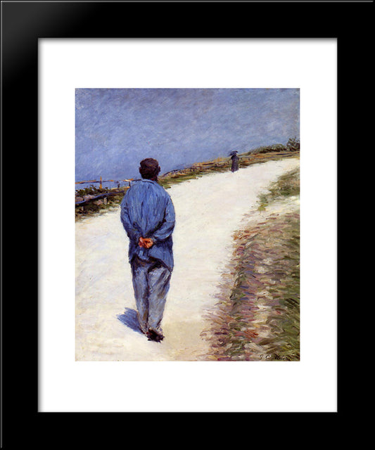 Man In A Smock 20x24 Black Modern Wood Framed Art Print Poster by Caillebotte, Gustave