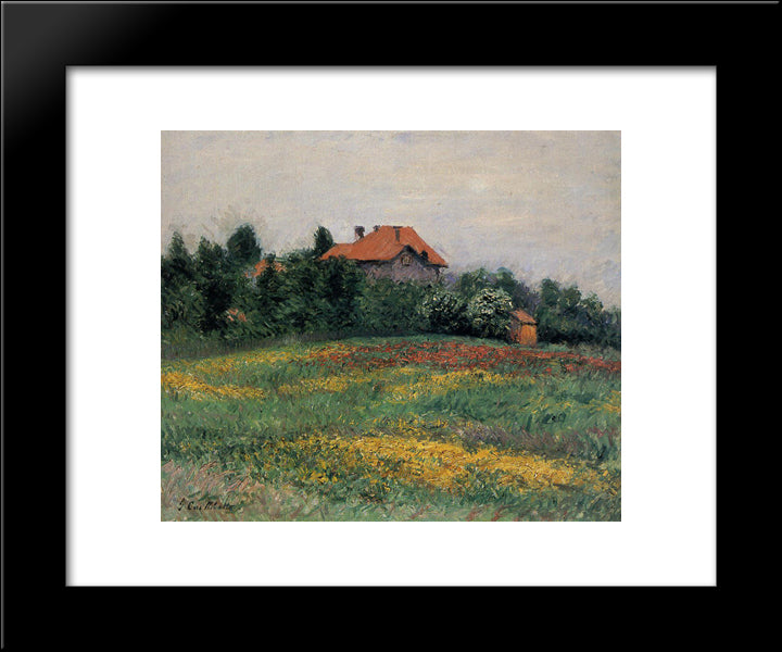 Norman Landscape 20x24 Black Modern Wood Framed Art Print Poster by Caillebotte, Gustave