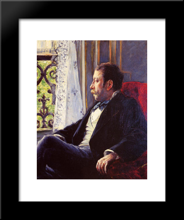 Portrait Of A Man 20x24 Black Modern Wood Framed Art Print Poster by Caillebotte, Gustave