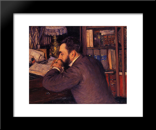 Portrait Of Henri Cordier 20x24 Black Modern Wood Framed Art Print Poster by Caillebotte, Gustave