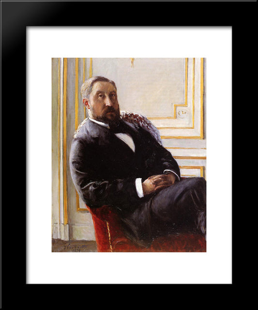 Portrait Of Jules Richemont 20x24 Black Modern Wood Framed Art Print Poster by Caillebotte, Gustave