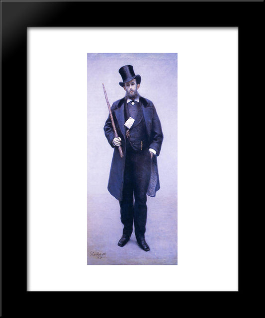 Portrait Of Paul Hugot 20x24 Black Modern Wood Framed Art Print Poster by Caillebotte, Gustave