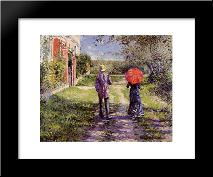 Rising Road 20x24 Black Modern Wood Framed Art Print Poster by Caillebotte, Gustave