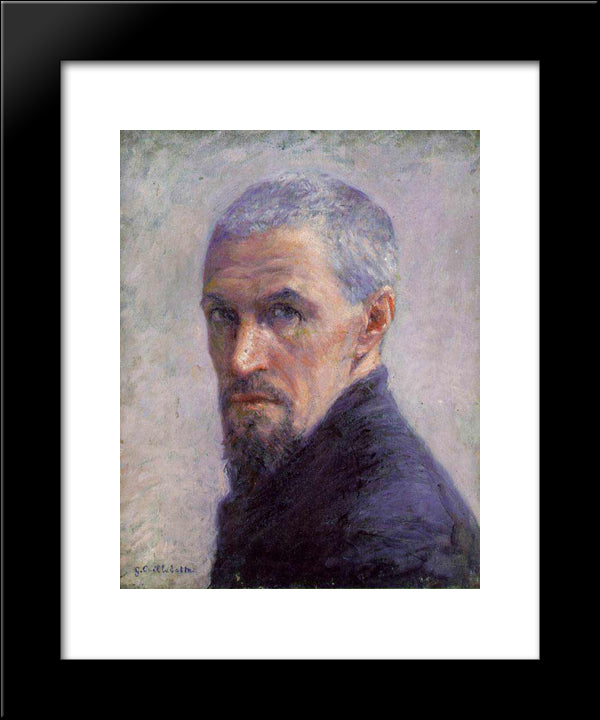 Self Portrait 20x24 Black Modern Wood Framed Art Print Poster by Caillebotte, Gustave