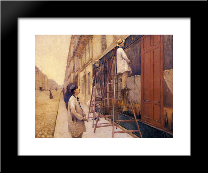 The House Painters 20x24 Black Modern Wood Framed Art Print Poster by Caillebotte, Gustave