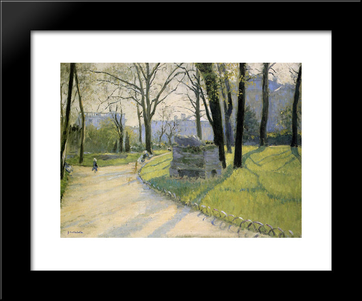 The Parc Monceau 20x24 Black Modern Wood Framed Art Print Poster by Caillebotte, Gustave