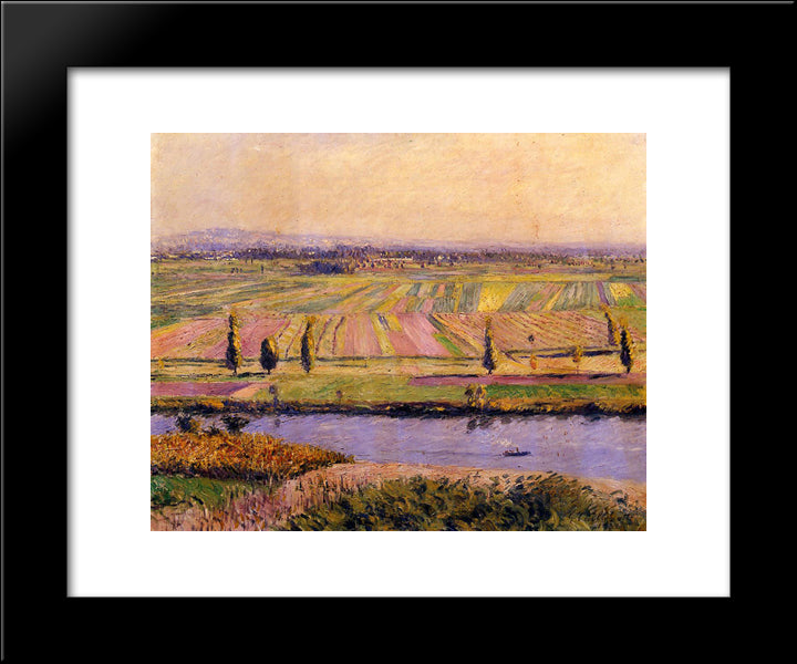 The Gennevilliers Plain, Seen From The Slopes Of Argenteuil 20x24 Black Modern Wood Framed Art Print Poster by Caillebotte, Gustave