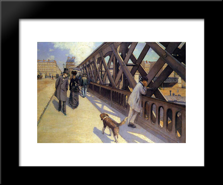 The Pont Du Europe 20x24 Black Modern Wood Framed Art Print Poster by Caillebotte, Gustave