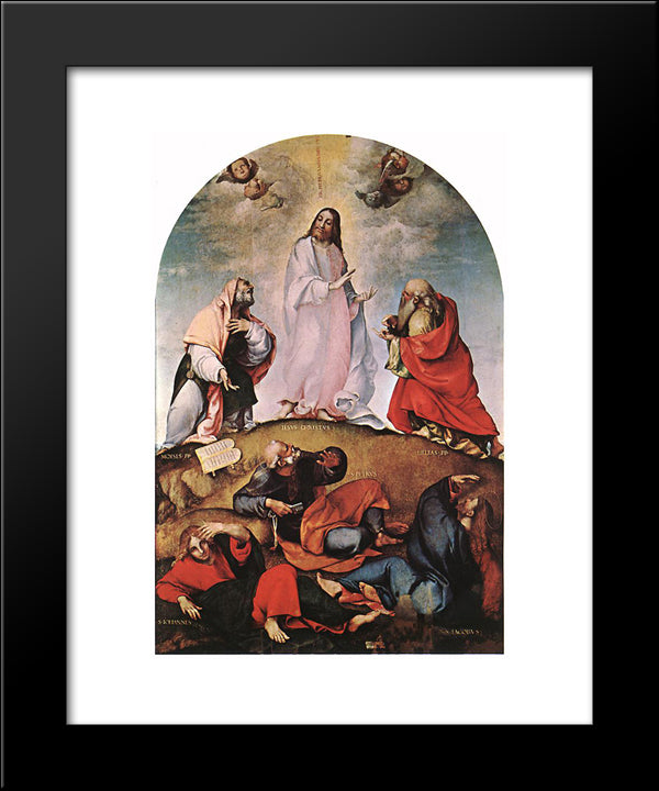 Transfiguration 20x24 Black Modern Wood Framed Art Print Poster by Lotto, Lorenzo