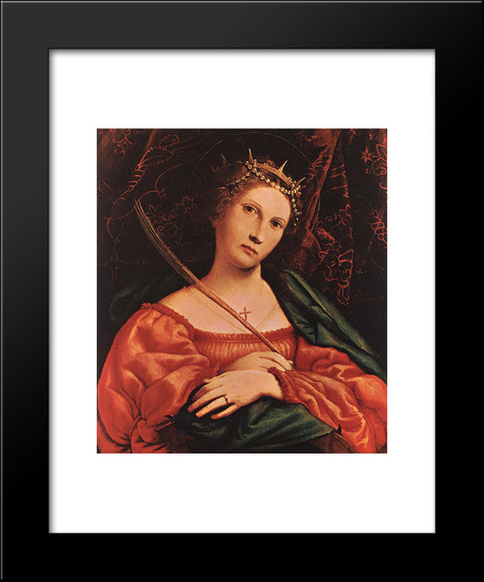 St Catherine Of Alexandria 20x24 Black Modern Wood Framed Art Print Poster by Lotto, Lorenzo