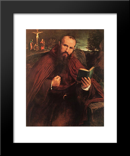 Fra Gregorio Belo Di Vicenza 20x24 Black Modern Wood Framed Art Print Poster by Lotto, Lorenzo