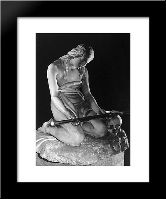 Maddalena Penitente 20x24 Black Modern Wood Framed Art Print Poster by Canova, Antonio