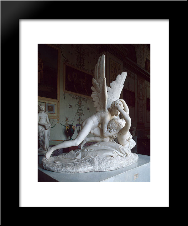 Cupid And Psyche 20x24 Black Modern Wood Framed Art Print Poster by Canova, Antonio