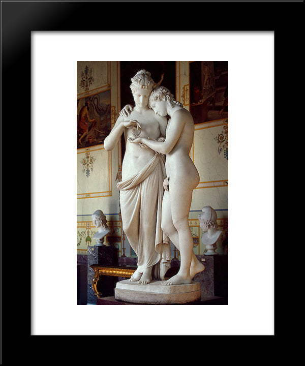 Cupid And Psyche 20x24 Black Modern Wood Framed Art Print Poster by Canova, Antonio