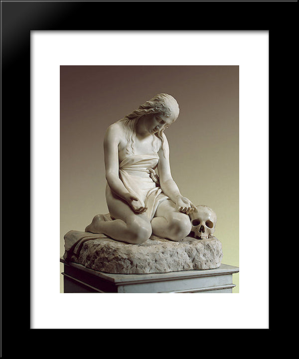 The Repentant Mary Magdalene 20x24 Black Modern Wood Framed Art Print Poster by Canova, Antonio