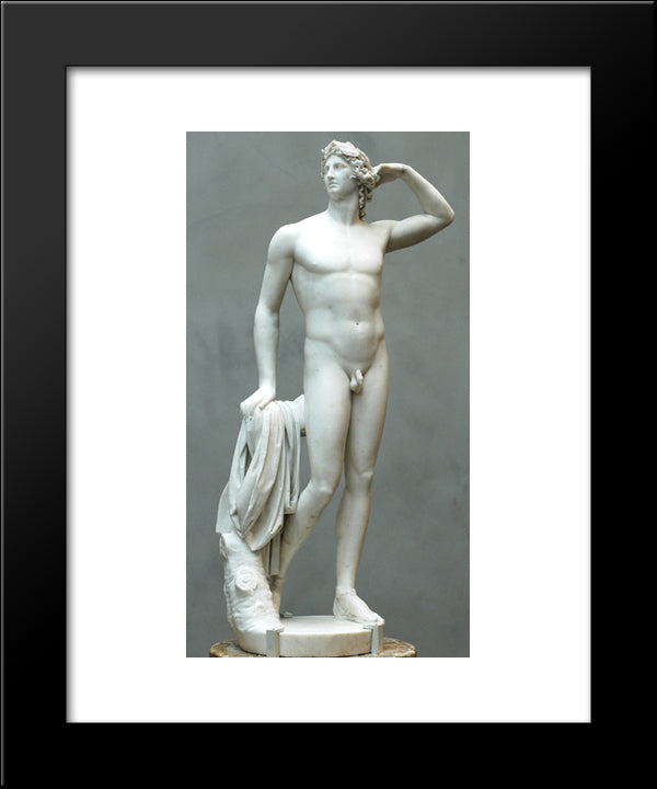 Apollo Crowning Himself 20x24 Black Modern Wood Framed Art Print Poster by Canova, Antonio