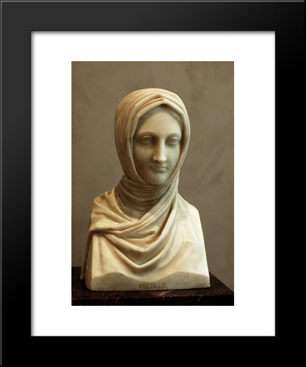 Bust Of A Vestal Virgin 20x24 Black Modern Wood Framed Art Print Poster by Canova, Antonio