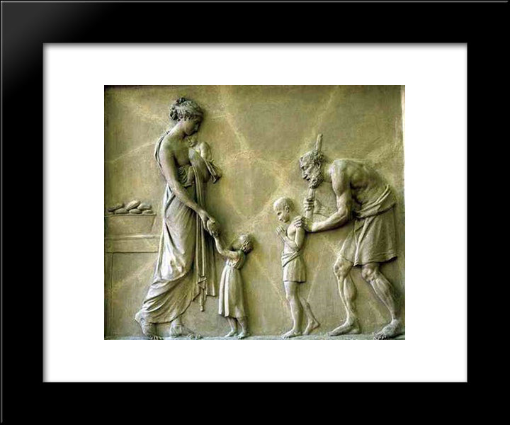 Carita Elemosina 20x24 Black Modern Wood Framed Art Print Poster by Canova, Antonio