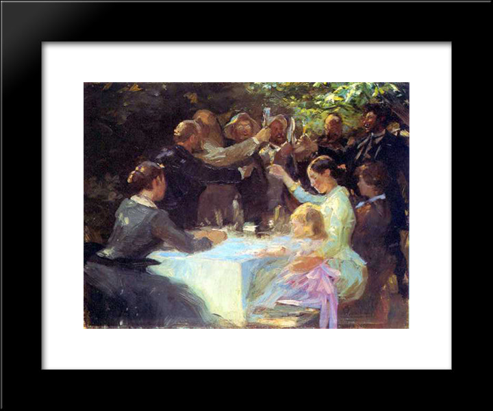 Study For Hip, Hip Hurra! 20x24 Black Modern Wood Framed Art Print Poster by Kroyer, Peder Severin