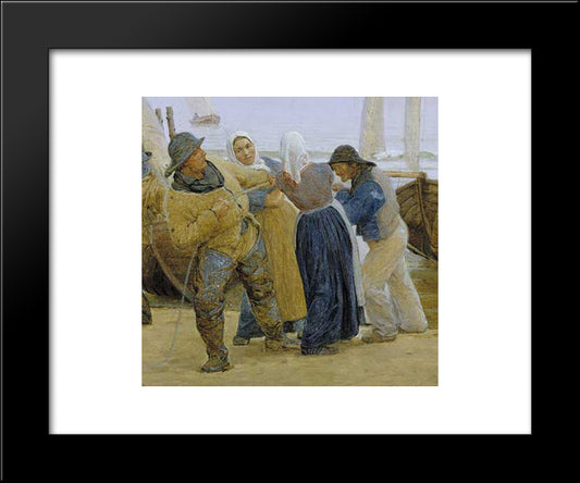 Pescadores De Hornbaek 20x24 Black Modern Wood Framed Art Print Poster by Kroyer, Peder Severin