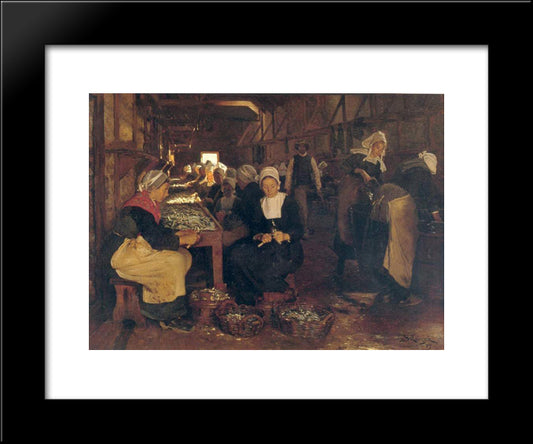 Mujeres En Concarneau 20x24 Black Modern Wood Framed Art Print Poster by Kroyer, Peder Severin