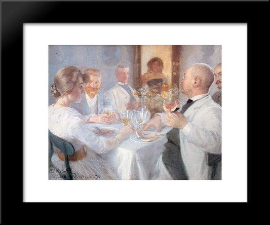 Comida En Antino 20x24 Black Modern Wood Framed Art Print Poster by Kroyer, Peder Severin