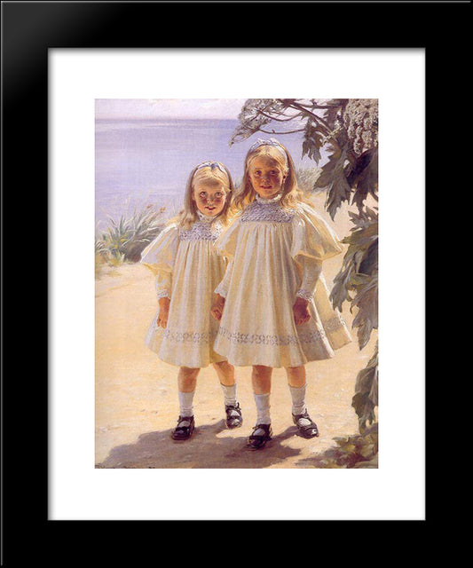 Hermanas Bentzon 20x24 Black Modern Wood Framed Art Print Poster by Kroyer, Peder Severin