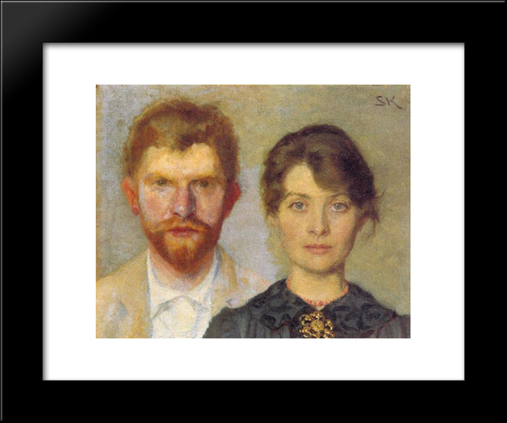 Retrato Del Matrimonio 20x24 Black Modern Wood Framed Art Print Poster by Kroyer, Peder Severin