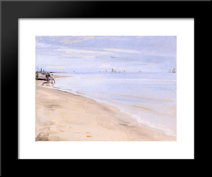 Playa De Skagen 20x24 Black Modern Wood Framed Art Print Poster by Kroyer, Peder Severin